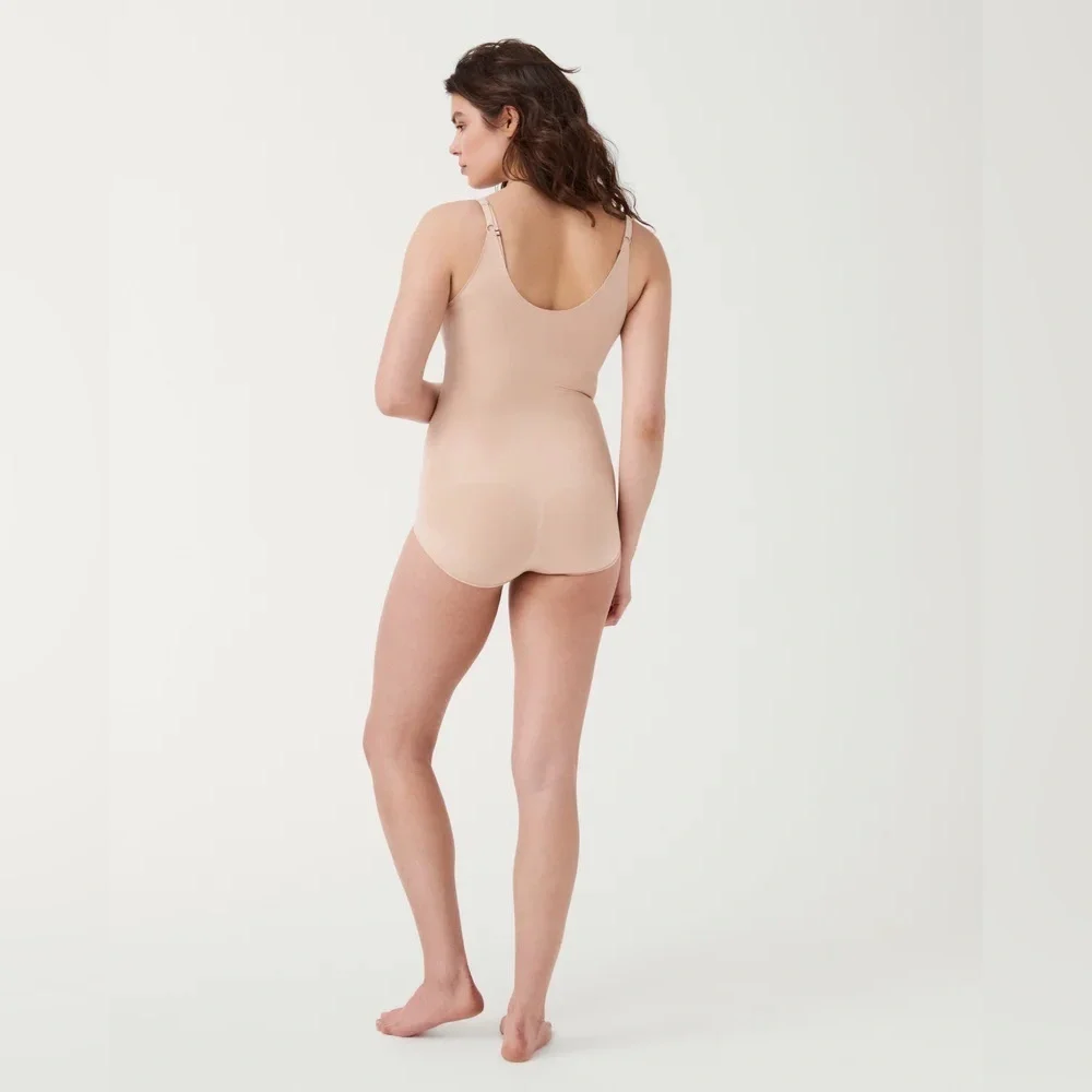 Spanx OnCore Sculpting Open-Bust Panty Bodysuit Medium Soft Nude Shapewear